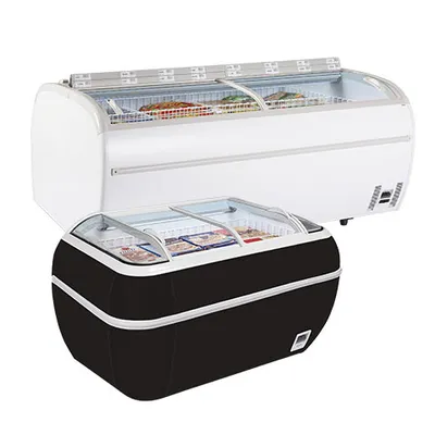 Chladiace ostrovy a pultové chladničky presklené